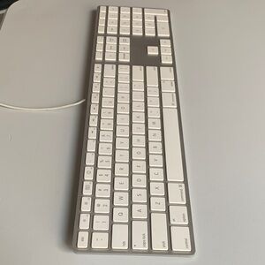 Apple Silver and White Wired Keyboard